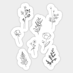 botanical minimal flowers Sticker